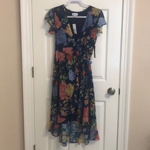 New York & Co Floral High Low Wrap Dress